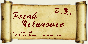 Petak Milunović vizit kartica